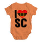 Funny Baby Bodysuits I Heart SC Santa Claus Baby Unisex Baby Grow Bodysuit New Born Orange