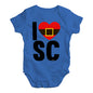 Funny Infant Baby Bodysuit I Heart SC Santa Claus Baby Unisex Baby Grow Bodysuit 18 - 24 Months Royal Blue