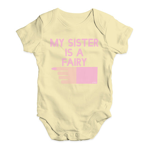Baby Onesies My Sister Is A Fairy Baby Unisex Baby Grow Bodysuit 18 - 24 Months Lemon
