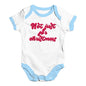 Babygrow Baby Romper Not Just For Christmas Baby Unisex Baby Grow Bodysuit 18 - 24 Months White Blue Trim