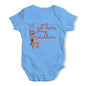 Baby Grow Baby Romper I Got Here On My Reindeer Baby Unisex Baby Grow Bodysuit 0 - 3 Months Blue