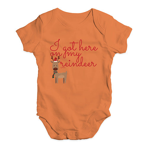 Baby Girl Clothes I Got Here On My Reindeer Baby Unisex Baby Grow Bodysuit 0 - 3 Months Orange