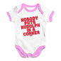 Baby Grow Baby Romper Nobody Puts Rudolph In A Corner Baby Unisex Baby Grow Bodysuit 3 - 6 Months White Pink Trim