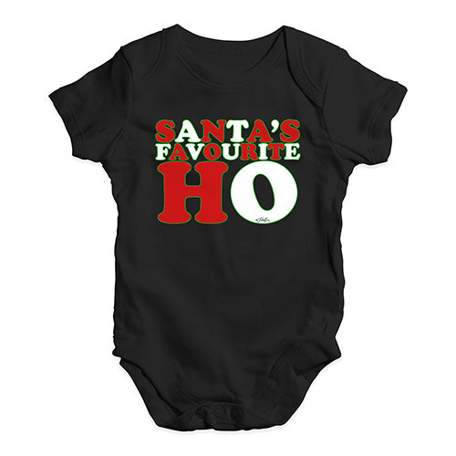 Baby Grow Baby Romper Santa's Favourite Ho Baby Unisex Baby Grow Bodysuit New Born Black