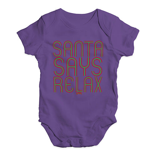 Funny Baby Onesies Santa Says Relax Baby Unisex Baby Grow Bodysuit 0 - 3 Months Plum