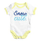 Bodysuit Baby Romper Snow Cute Baby Unisex Baby Grow Bodysuit 6 - 12 Months White Yellow Trim