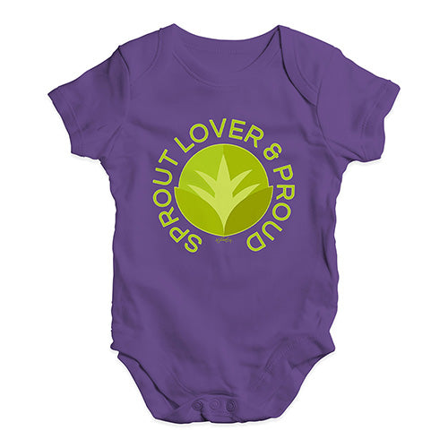 Bodysuit Baby Romper Sprout Lover And Proud Baby Unisex Baby Grow Bodysuit 0 - 3 Months Plum