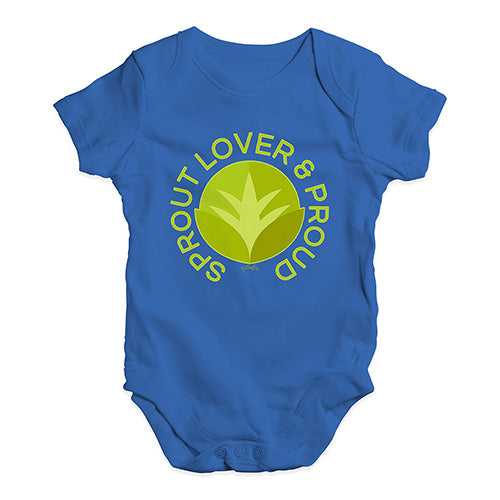 Bodysuit Baby Romper Sprout Lover And Proud Baby Unisex Baby Grow Bodysuit 3 - 6 Months Royal Blue