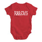 Funny Infant Baby Bodysuit Onesies Wake Me Up When It's Christmas Baby Unisex Baby Grow Bodysuit 0 - 3 Months Red