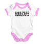 Baby Boy Clothes Wake Me Up When It's Christmas Baby Unisex Baby Grow Bodysuit 6 - 12 Months White Pink Trim