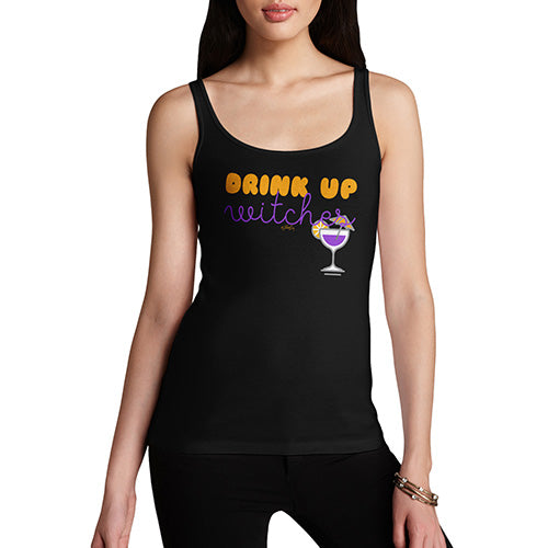 Womens Novelty Tank Top Drink Up Witches Women's Tank Top Medium Black