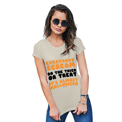 Womens Funny T Shirts Everybody Scream Women's T-Shirt Medium Natural