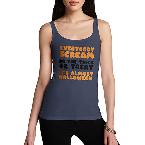 Funny Tank Top For Mum Everybody Scream Women's Tank Top Large Navy