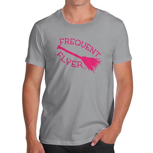 Novelty Tshirts Men Frequent Flyer Men's T-Shirt X-Large Light Grey