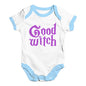 Bodysuit Baby Romper Good Witch Baby Unisex Baby Grow Bodysuit New Born White Blue Trim