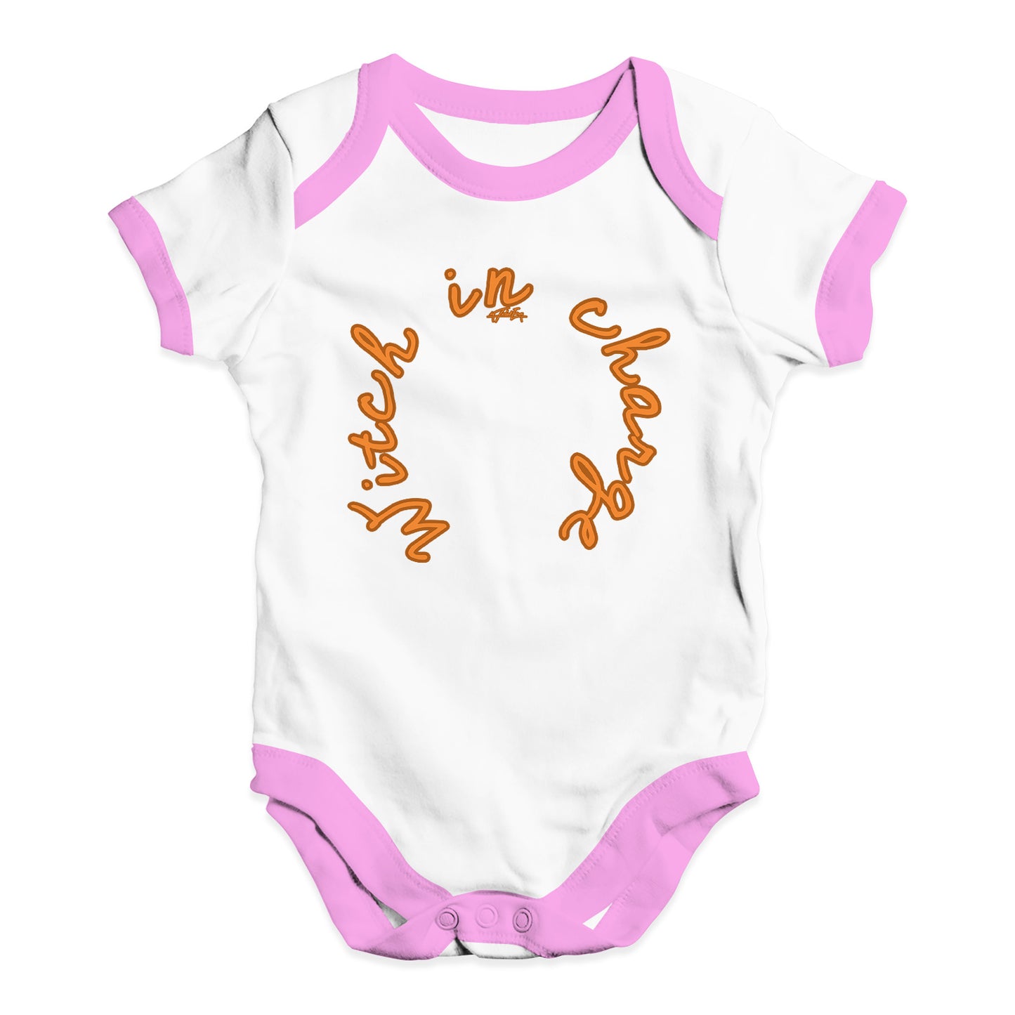 Funny Baby Bodysuits Witch In Charge Baby Unisex Baby Grow Bodysuit 12 - 18 Months White Pink Trim