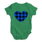 Baby Grow Baby Romper Blue Tartan Heart Baby Unisex Baby Grow Bodysuit New Born Green