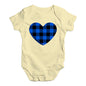 Babygrow Baby Romper Blue Tartan Heart Baby Unisex Baby Grow Bodysuit 18 - 24 Months Lemon