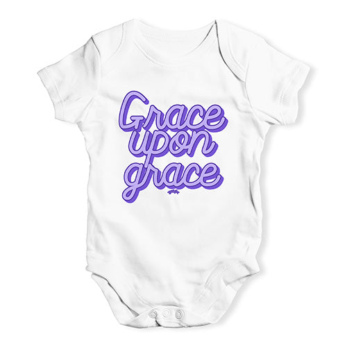 Cute Infant Bodysuit Grace Upon Grace Baby Unisex Baby Grow Bodysuit 6 - 12 Months White