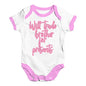Baby Onesies Will Trade Brother For Presents Baby Unisex Baby Grow Bodysuit 3 - 6 Months White Pink Trim