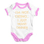 Bodysuit Baby Romper I'm Not Crying I Just Want Dinner  Baby Unisex Baby Grow Bodysuit 0-3 Months White Pink Trim