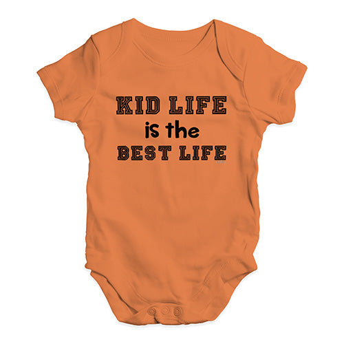 Baby Boy Clothes Kid Life Is The Best Life Baby Unisex Baby Grow Bodysuit 12-18 Months Orange