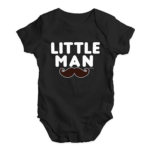 Baby Onesies Little Man Moustache Baby Unisex Baby Grow Bodysuit 12-18 Months Black