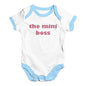Funny Baby Bodysuits The Mini Boss Baby Unisex Baby Grow Bodysuit 0-3 Months White Blue Trim