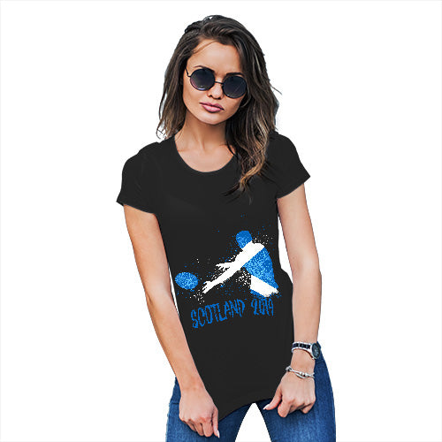 Novelty Tshirts Women Rugby Scotland 2019 Women's T-Shirt Large Black