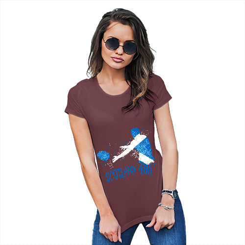 Womens Novelty T Shirt Christmas Rugby Scotland 2019 Women's T-Shirt Small Burgundy