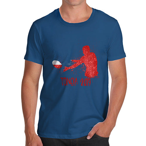 Funny T-Shirts For Guys Rugby Tonga 2019 Men's T-Shirt Large Royal Blue