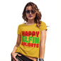 Funny T-Shirts For Women Sarcasm Happy Elfin Holidays Women's T-Shirt Large Yellow