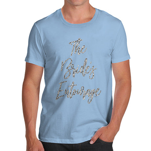 Novelty Tshirts Men The Bride's Entourage Men's T-Shirt Large Sky Blue