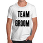 Funny Mens T Shirts Team Groom Silver Men's T-Shirt Small White