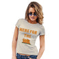 Novelty Tshirts Women Here For The Turkey Women's T-Shirt Large Natural