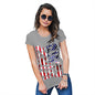 Womens T-Shirt Funny Geek Nerd Hilarious Joke USA Canoeing Silhouette Women's T-Shirt Large Light Grey