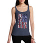 Funny Tank Tops For Women USA Mountain Biking Silhouette Women's Tank Top Medium Navy