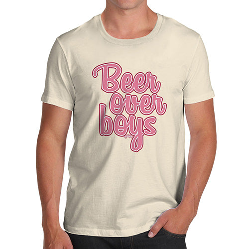 Mens T-Shirt Funny Geek Nerd Hilarious Joke Beer Over Boys Men's T-Shirt Medium Natural
