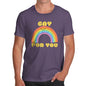 Mens T-Shirt Funny Geek Nerd Hilarious Joke Gay For You Rainbow Men's T-Shirt Large Plum