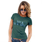 Womens Novelty T Shirt Christmas Milk Machine Women's T-Shirt Medium Bottle Green