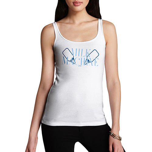 Women Funny Sarcasm Tank Top Milk Machine Women's Tank Top Small White