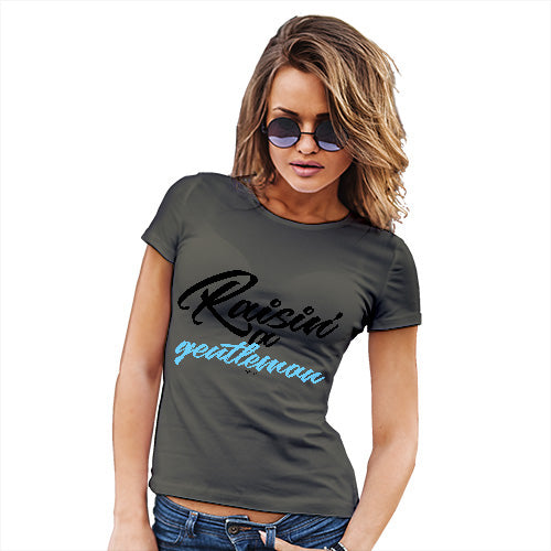 Novelty Tshirts Women Raisin' A Gentleman Women's T-Shirt Small Khaki