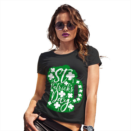 Funny Tshirts For Women St Patrick's Day Tankard Women's T-Shirt Large Black
