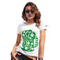 Womens Humor Novelty Graphic Funny T Shirt St Patrick's Day Tankard Women's T-Shirt Small White