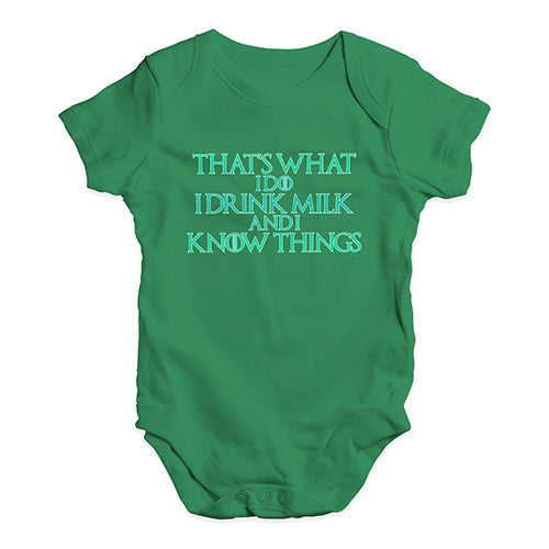 I Drink Milk And I Know Things Game Of Thrones Baby Unisex Baby Grow Bodysuit