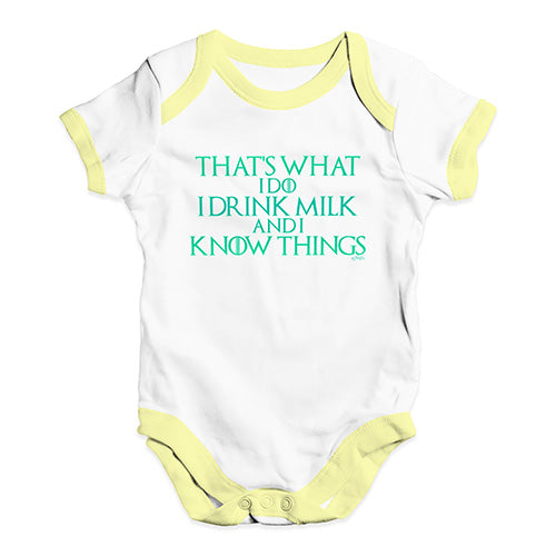 I Drink Milk And I Know Things Game Of Thrones Baby Unisex Baby Grow Bodysuit