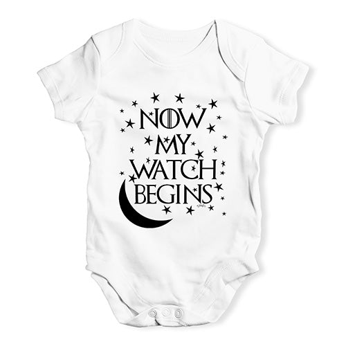 Now My Watch Begins Game Of Thrones Baby Unisex Baby Grow Bodysuit