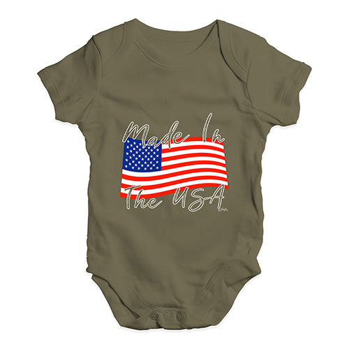Made In The USA Flag Baby Unisex Baby Grow Bodysuit