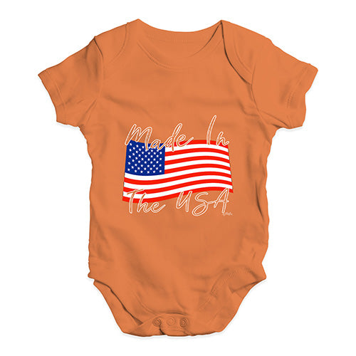 Made In The USA Flag Baby Unisex Baby Grow Bodysuit