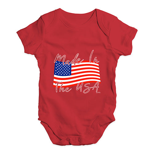 Made In The USA Flag Baby Unisex Baby Grow Bodysuit